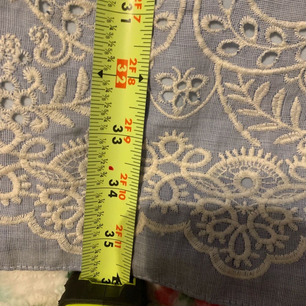 Elegant Blue and Cream Cold Shoulder Embroidered Lace Dress - Picture 13 of 16